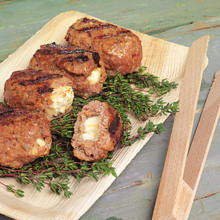 Hacksteaks mit Schafskäse Hacksteaks mit Schafskäse