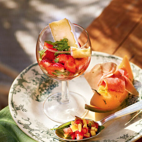 Marinierte Erdbeeren mit Brie Marinierte Erdbeeren mit Brie