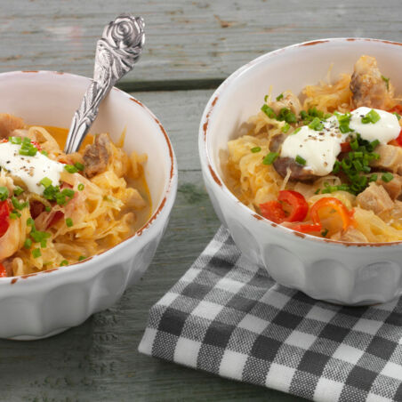 Blitzgulasch mit Sauerkraut Blitzgulasch mit Sauerkraut