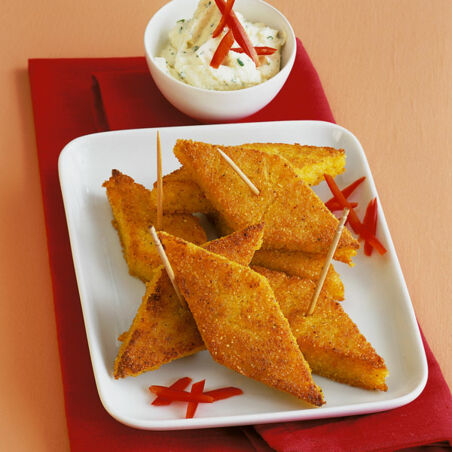 Polentarauten mit Käsecreme Polentarauten mit Käsecreme