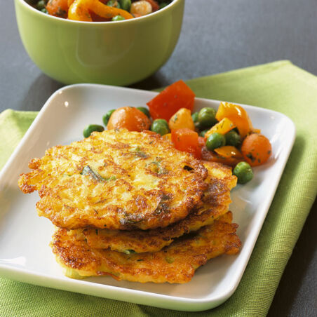 Reispuffer mit Pfannengemüse Reispuffer mit Pfannengemüse