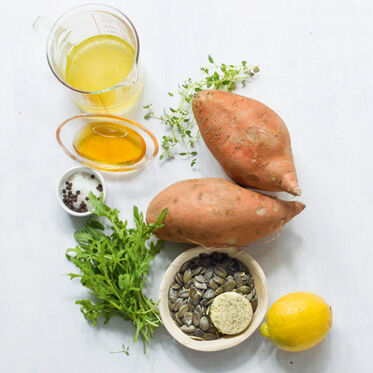 Süßkartoffelpüree aus dem Ofen Süßkartoffelpüree aus dem Ofen