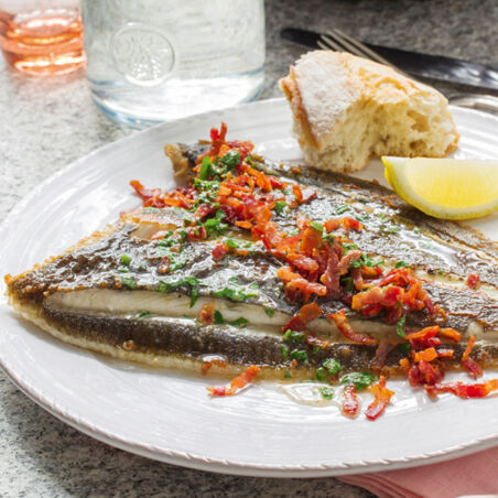 Scholle mit Speck Scholle mit Speck