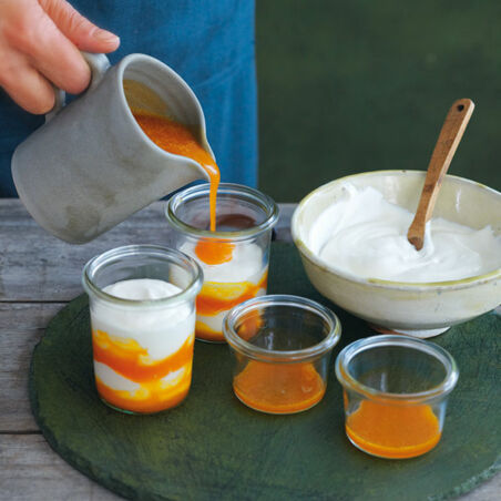 Joghurt-Mousse mit Sanddorn Joghurt-Mousse mit Sanddorn