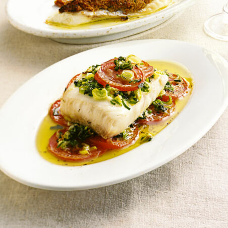Fischfilets mit Tomaten und Oregano Fischfilets mit Tomaten und Oregano