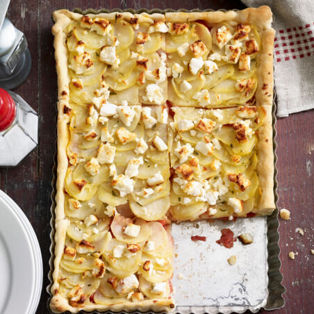 Kartoffelpizza mit Schafskäse Kartoffelpizza mit Schafskäse