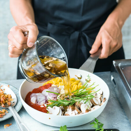 Girandole ai funghi con pancetta Girandole ai funghi con pancetta