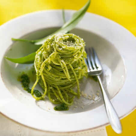 Spaghetti mit Bärlauchpesto Spaghetti mit Bärlauchpesto