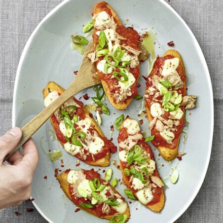 Süßkartoffel-Pizza Tonno Süßkartoffel-Pizza Tonno