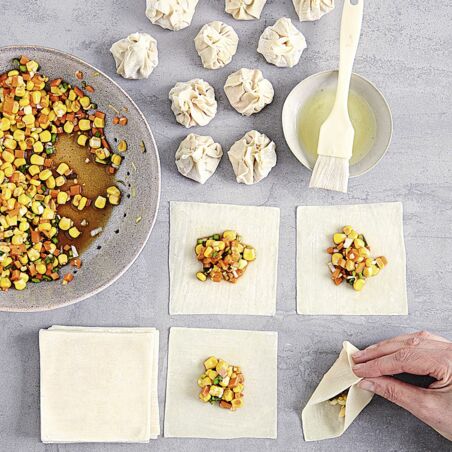 Wan Tans mit Gemüsefüllung Wan Tans mit Gemüsefüllung