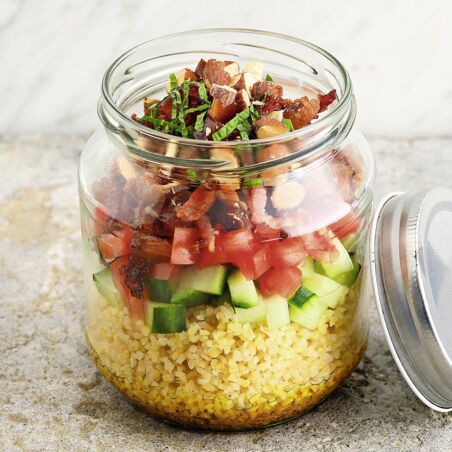 Taboulé-Salat mit Speck-Datteln Taboulé-Salat mit Speck-Datteln