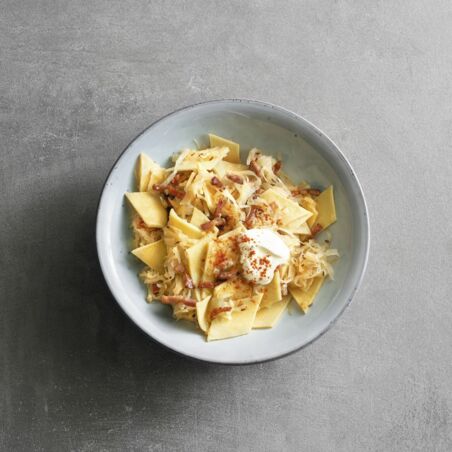 Sauerkraut-Fleckerl mit Speck Sauerkraut-Fleckerl mit Speck