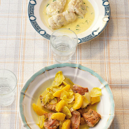 Pute mit Orangenchicorée Pute mit Orangenchicorée