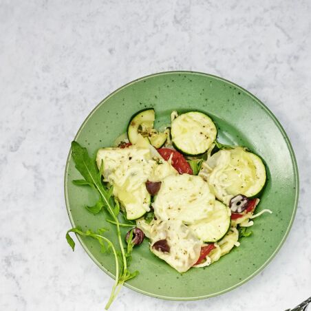 Schichtpfanne mit Käse Schichtpfanne mit Käse