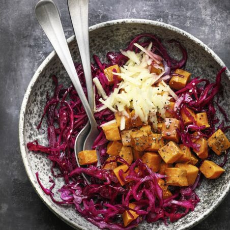 Süsskartoffel-Rotkohl-Salat Süsskartoffel-Rotkohl-Salat