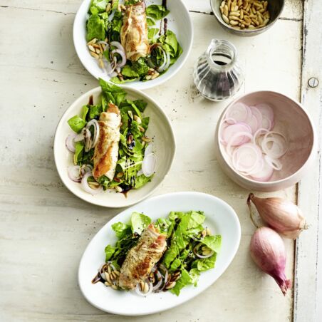 Schnitzelröllchen mit Spinat Schnitzelröllchen mit Spinat