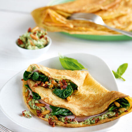 Schinken-Spinat-Pfannkuchen Schinken-Spinat-Pfannkuchen
