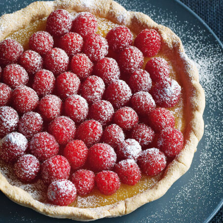 Zitronentarte mit Himbeeren Zitronentarte mit Himbeeren