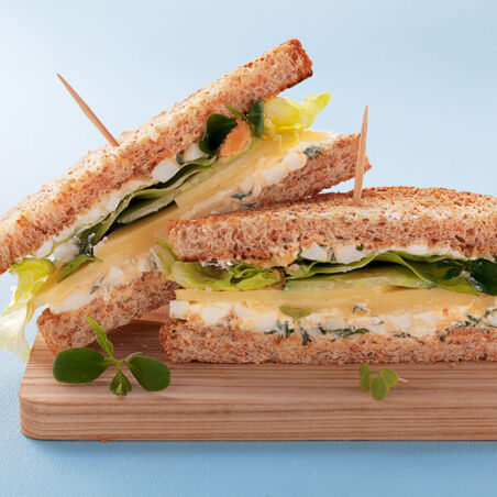 Eier-Käse-Sandwich mit Kresseschmand Eier-Käse-Sandwich mit Kresseschmand