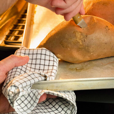 Süßkartoffelpüree aus dem Ofen Süßkartoffelpüree aus dem Ofen