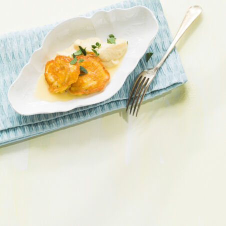 Seeteufel-Piccata mit Polenta Seeteufel-Piccata mit Polenta