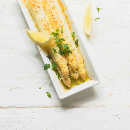 Gratinierter weißer Spargel Gratinierter weißer Spargel