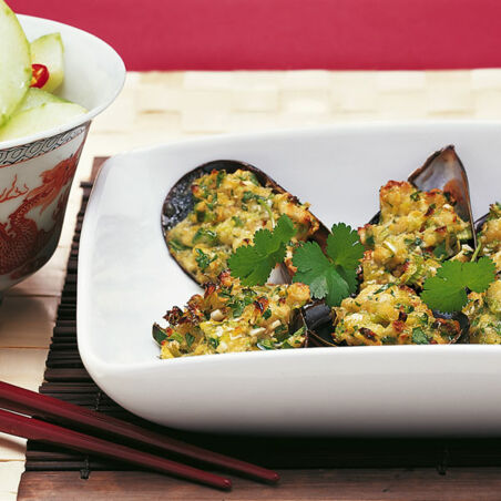 Gefüllte gratinierte Muscheln Gefüllte gratinierte Muscheln