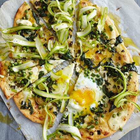 Grüne Veggie-Pizza-Primavera Grüne Veggie-Pizza-Primavera