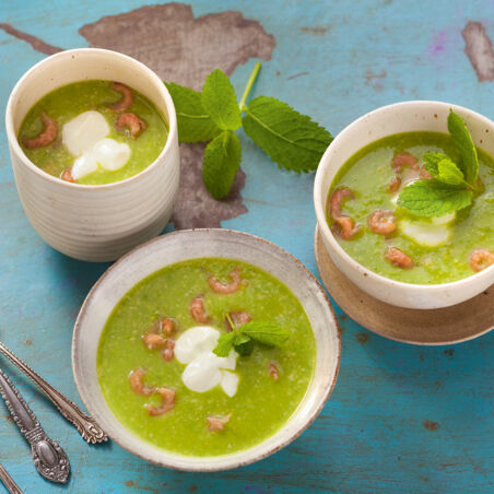 Erbsensüppchen mit Krabben Erbsensüppchen mit Krabben