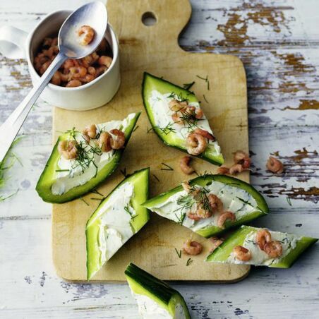 Gurken-Happen mit Krabben Gurken-Happen mit Krabben