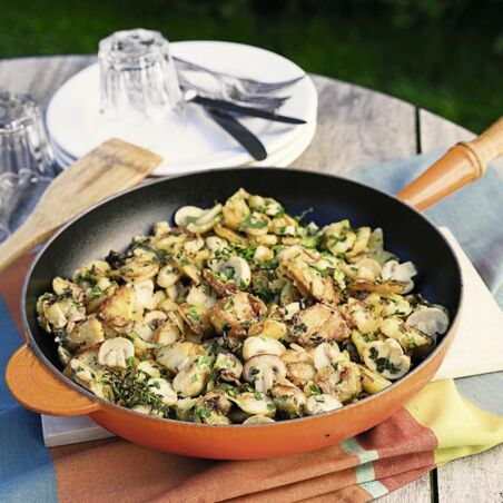 Kartoffelgröstl mit Pilzen Kartoffelgröstl mit Pilzen