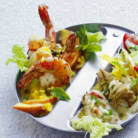Garnelen-Pfirsich-Salat Garnelen-Pfirsich-Salat