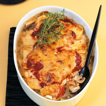 Tofu-Lasagne mit Pilzen Tofu-Lasagne mit Pilzen