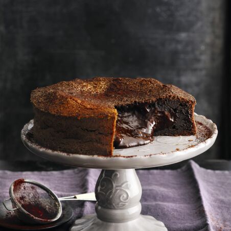 Schokotorte mit flüssigem Kern Schokotorte mit flüssigem Kern