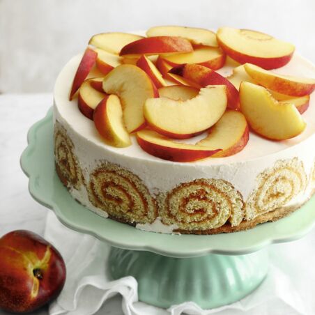 Pfirsich-Holler-Charlottentorte Pfirsich-Holler-Charlottentorte