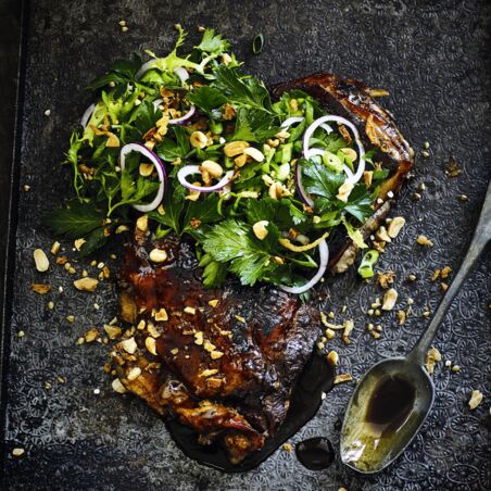 Lammrippe mit Schluppensalat Lammrippe Cola Schluppe