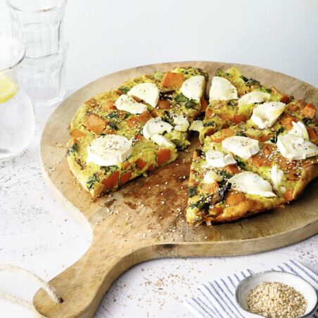 Süßkartoffeltortilla mit Ziegenkäse Süßkartoffeltortilla mit Ziegenkäse