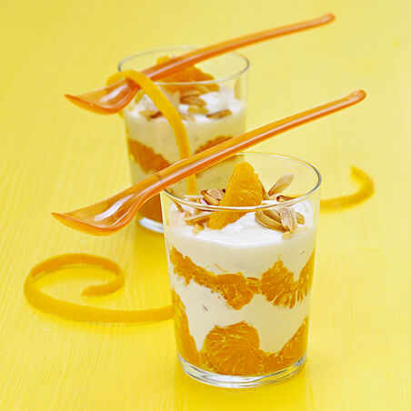 Mandel-Mandarinen-Quark mit Schuss Mandel-Mandarinen-Quark mit Schuss