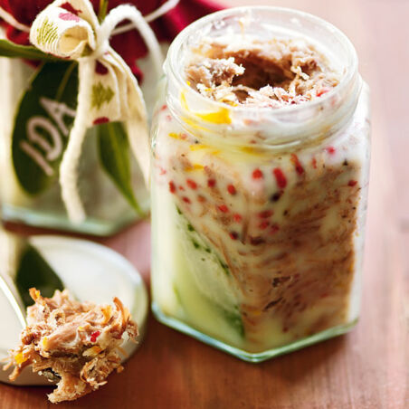 Gänserillettes mit Orange und rosa Pfeffer Gänserillettes mit Orange und rosa Pfeffer