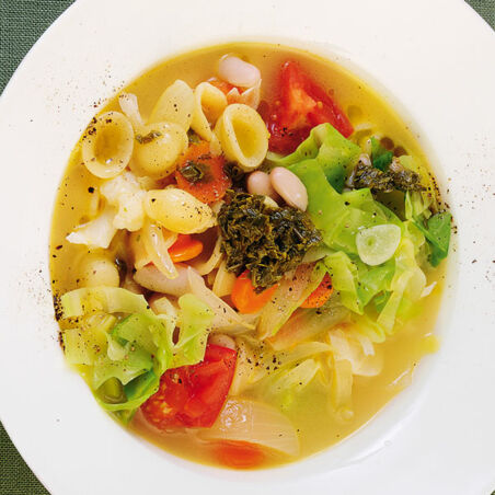 Minestrone mit Spitzkohl Minestrone mit Spitzkohl