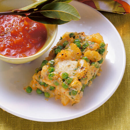 Kartoffelauflauf mit Erbsen Kartoffelauflauf mit Erbsen