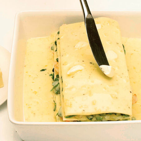 Lasagne mit Garnelen und Oktopus Lasagne mit Garnelen und Oktopus