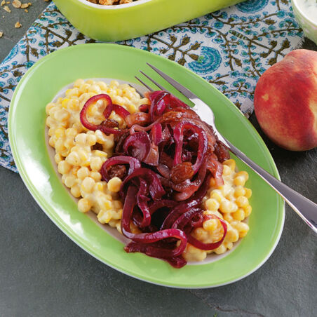 Rahm-Erbsen mit süßen Zwiebeln Rahm-Erbsen mit süßen Zwiebeln