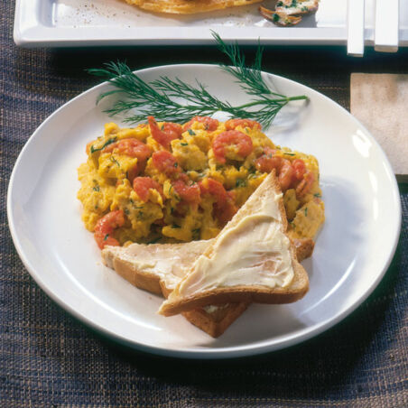 Krabben-Dill-Rührei Krabben-Dill-Rührei