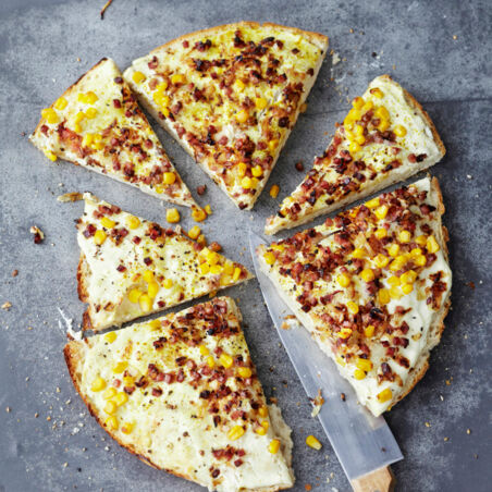 Fladenbrot-Flammkuchen Fladenbrot-Flammkuchen