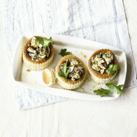 Pasteten mit Maronen in Noilly-Prat-Sahne Pasteten mit Maronen in Noilly-Prat-Sahne