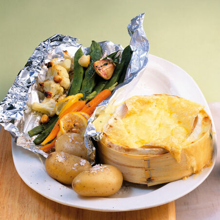 Glitzerpäckchen mit Ofenkäse Glitzerpäckchen mit Ofenkäse