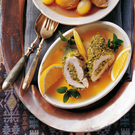 Gefüllte Hähnchenbrust in Orangensauce Gefüllte Hähnchenbrust in Orangensauce