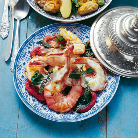 Tajine mit Gambas und Minze Tajine mit Gambas und Minze