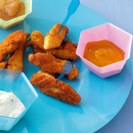 Hähnchen-Nuggets mit Dips Hähnchen-Nuggets mit Dips